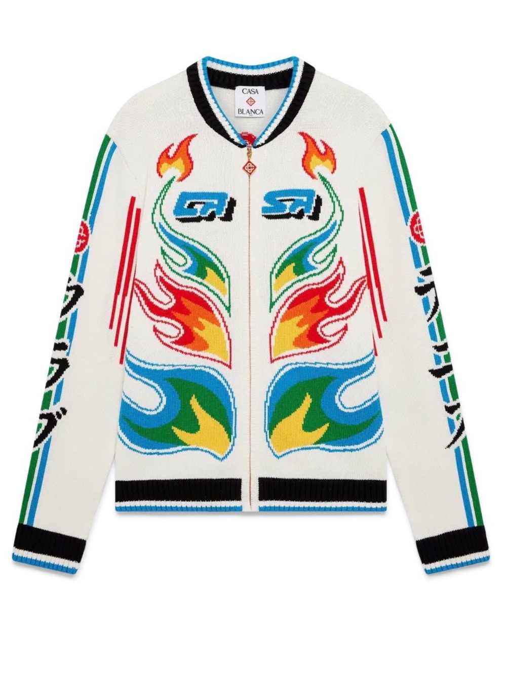NWT Casablanca Flame Laurel Casa Club Knit Zip Jacket S